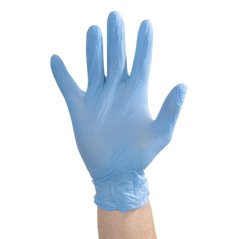 blue disposable nitrile gloves