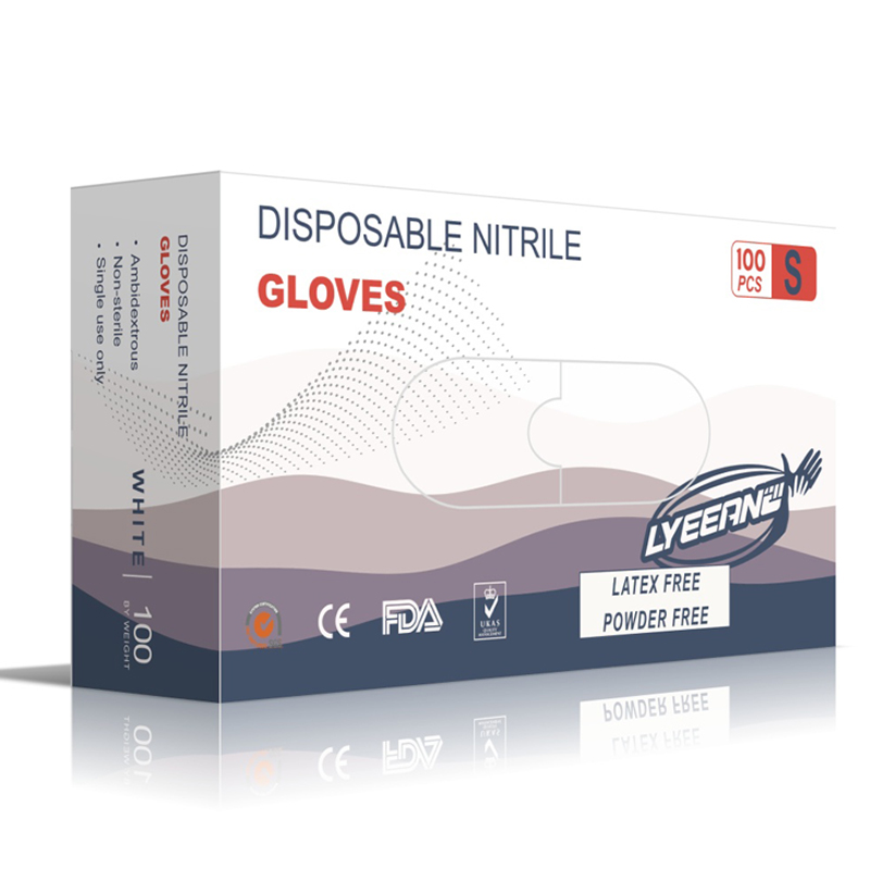 4mil 9 inch disposable white nitrile gloves for food grade