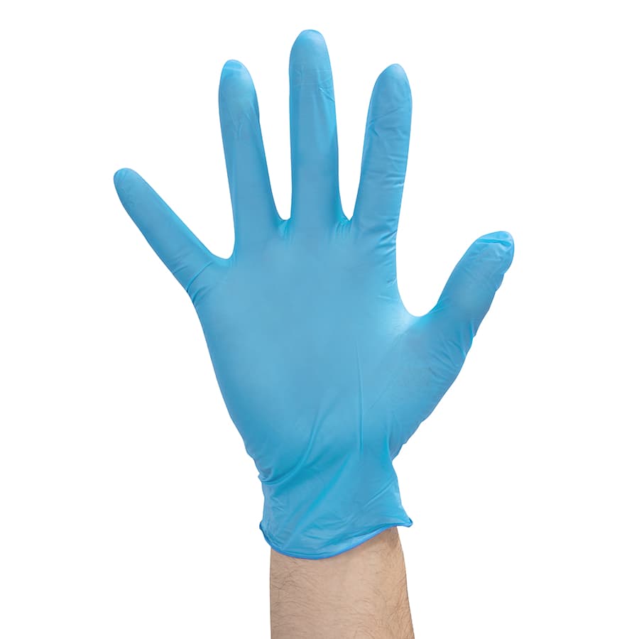 non-sterile blue disposable vinyl gloves