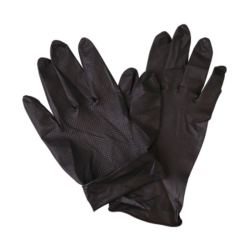 powder free black disposable nitrile gloves