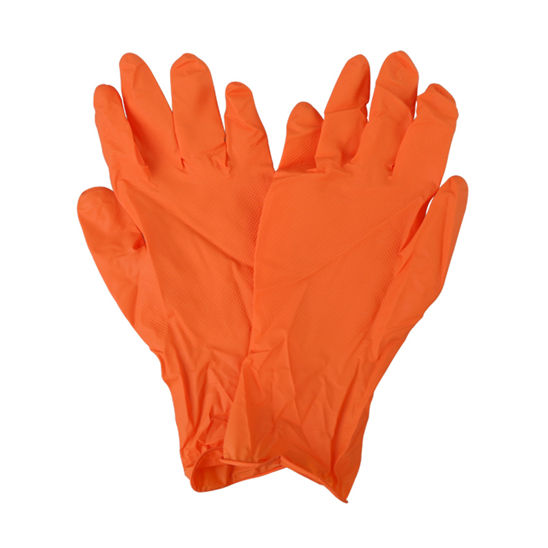 6 Mil Orange Latex Free Powder Free Disposable Nitrile Gloves