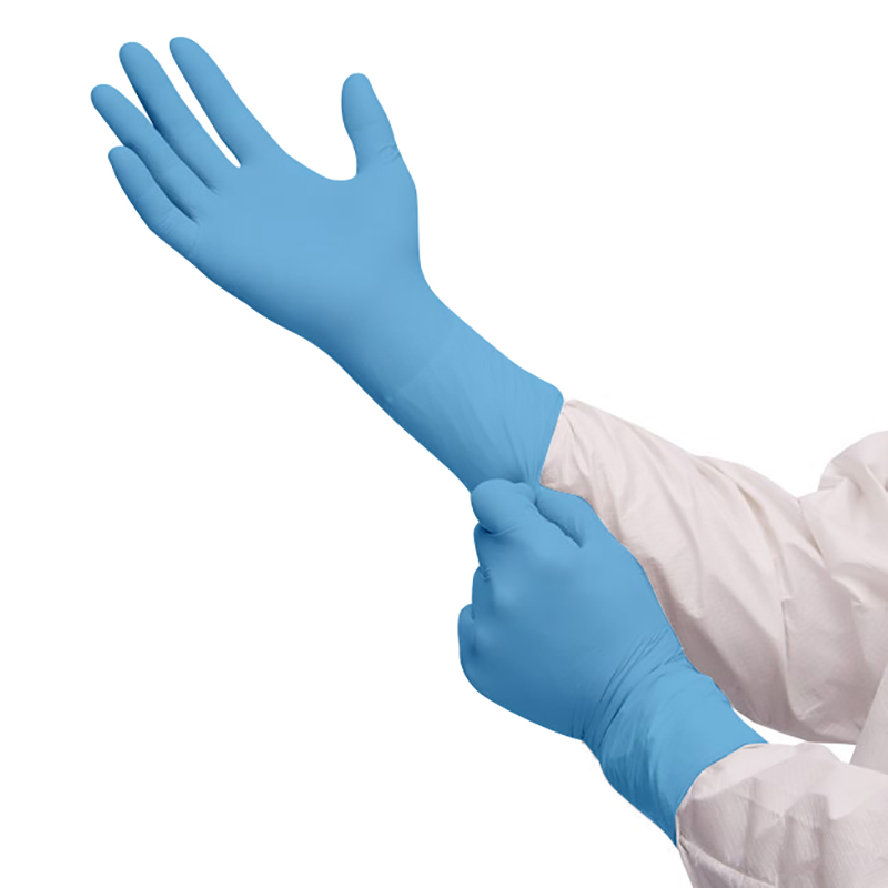 disposable blue medical exam nitrile gloves