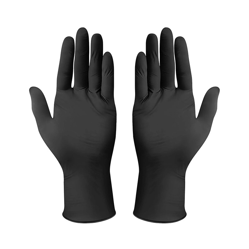 disposable black medical exam nitrile gloves