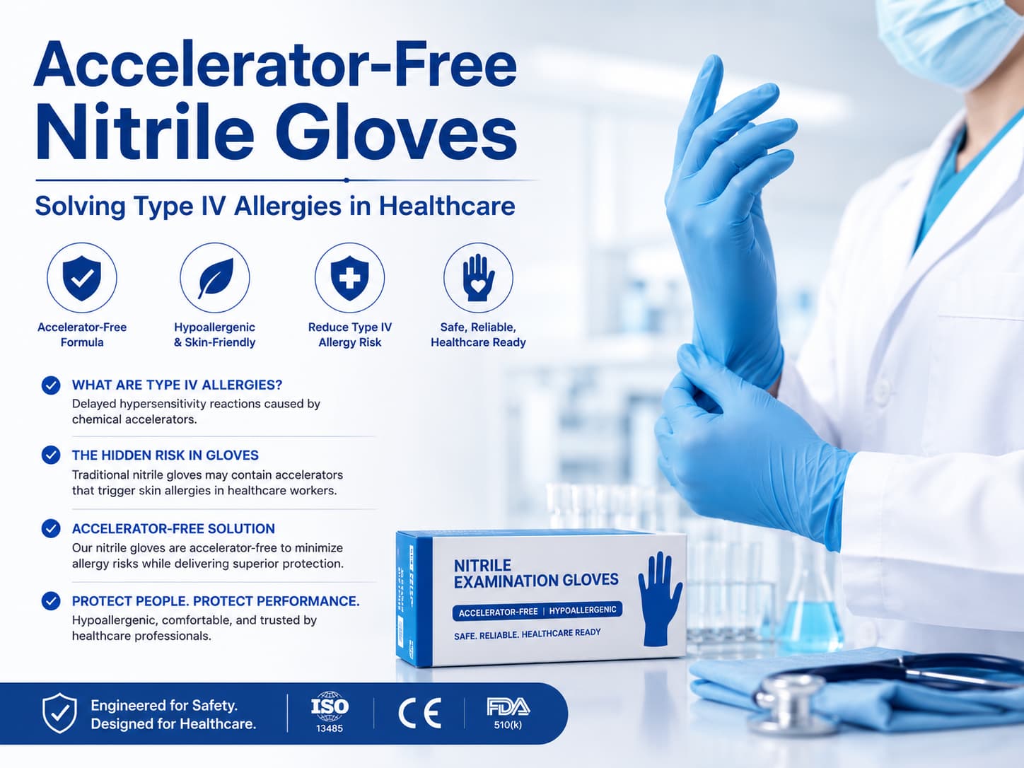 Accelerator-Free Nitrile Gloves — Solving Type IV Allergies in Healthcare