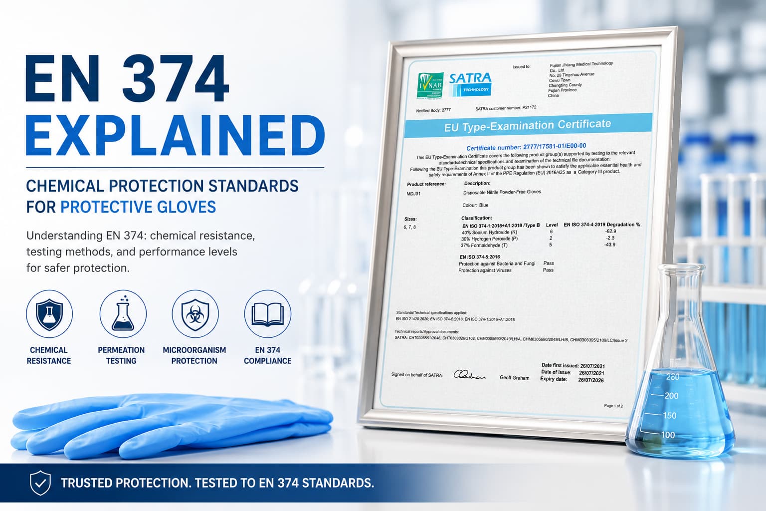 EN 374 Explained — Chemical Protection Standards for Protective Glove