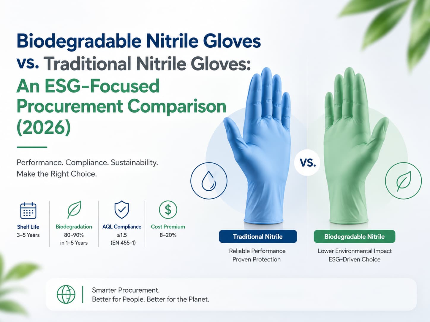 Biodegradable Nitrile Gloves vs Traditional Nitrile Gloves: An ESG-Focused Procurement Comparison (2026)