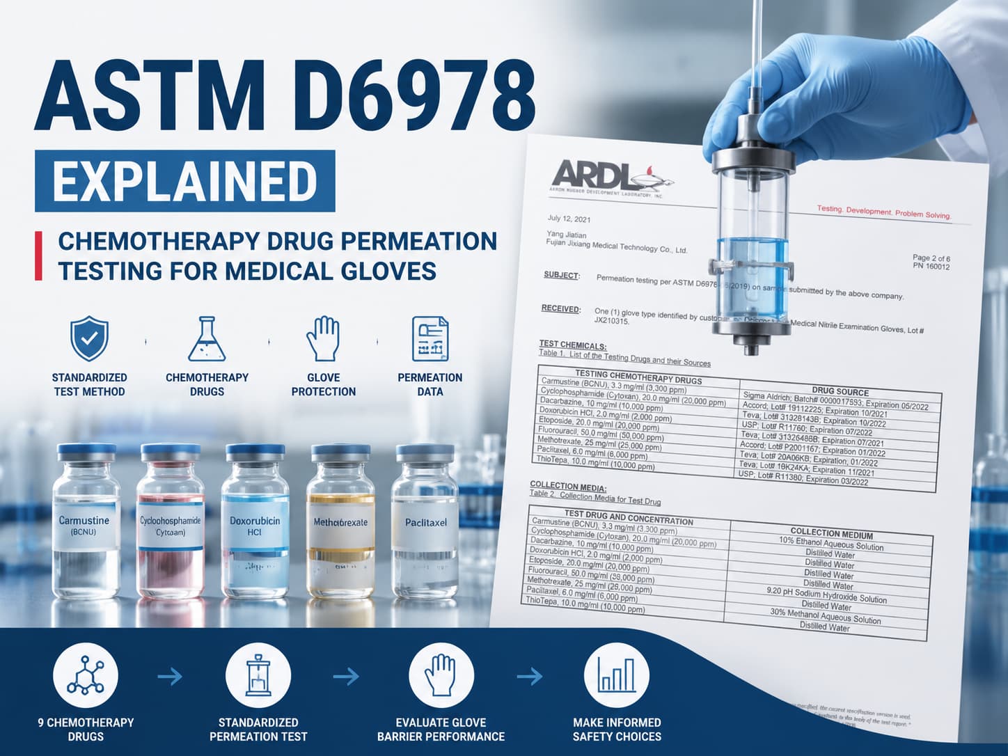 ASTM D6978 Explained - Chemotherapy Drug Permeation Testing for Medical Gloves