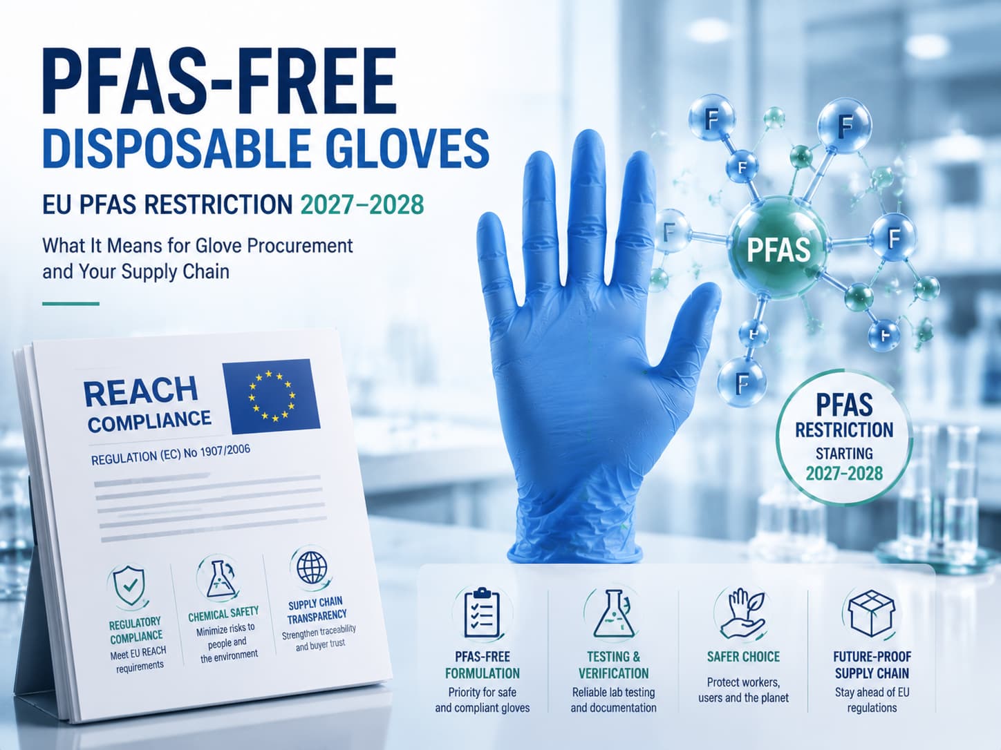 PFAS-Free Disposable Gloves - What the 2027-2028 EU PFAS Restriction Means for Glove Procurement