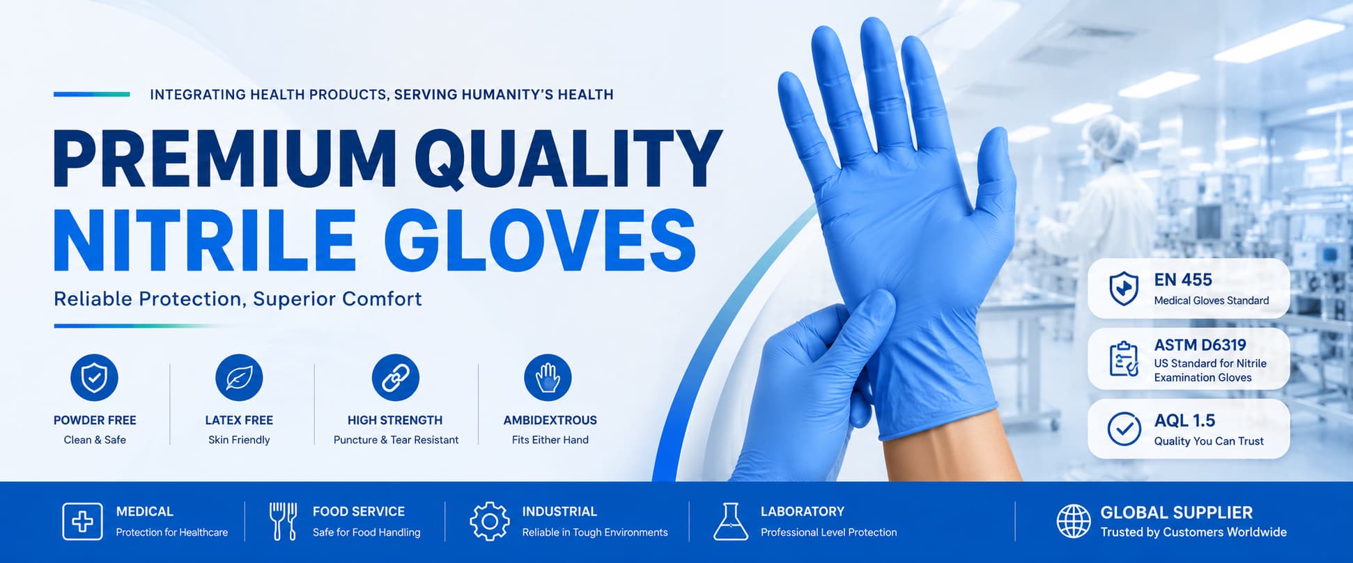 Premium Quality Disposable Nitrile Gloves for Medical, Food Service and Industrial Usec