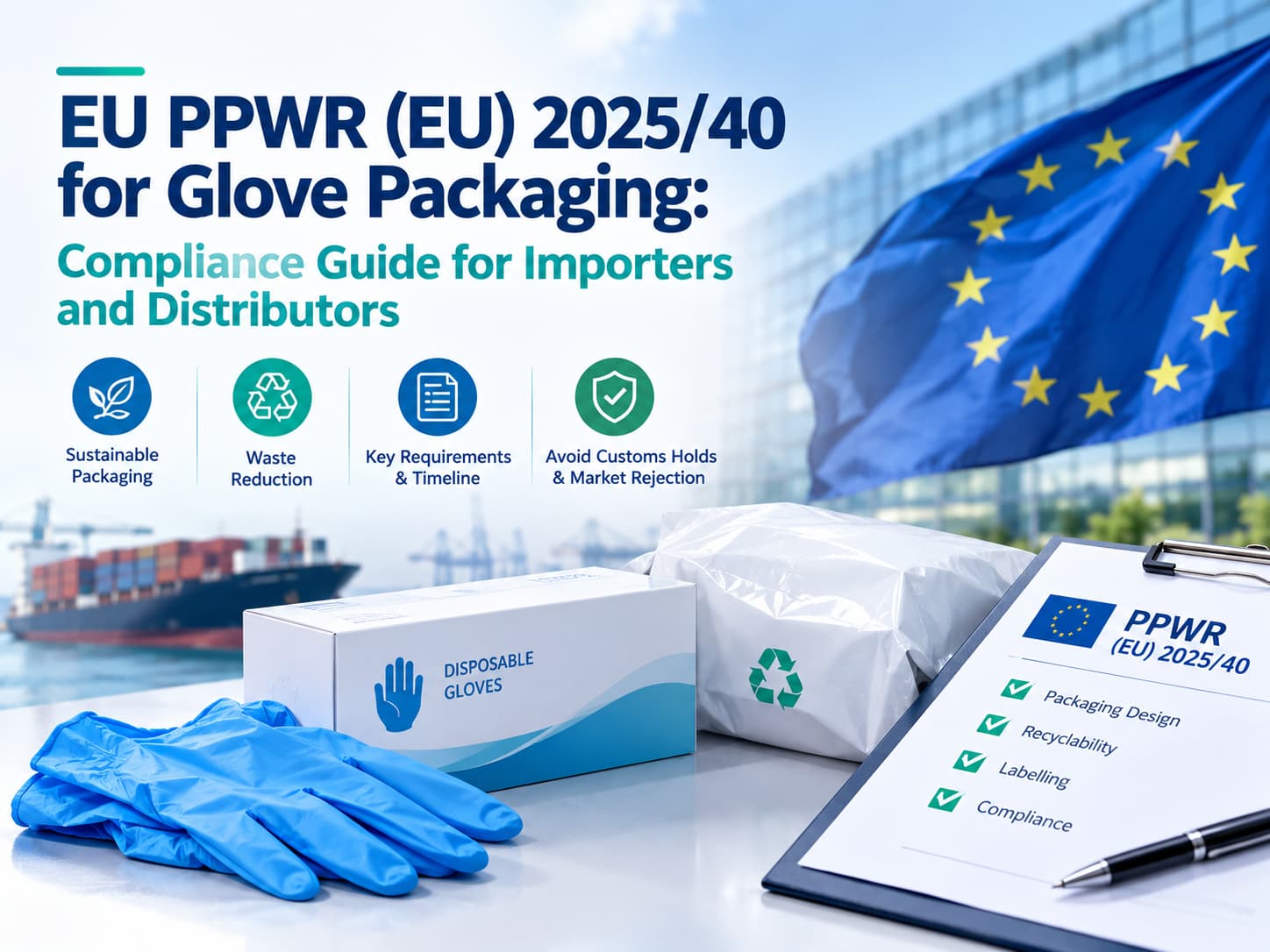 EU PPWR (EU) 2025/40 for Glove Packaging: Compliance Guide for Importers and Distributors