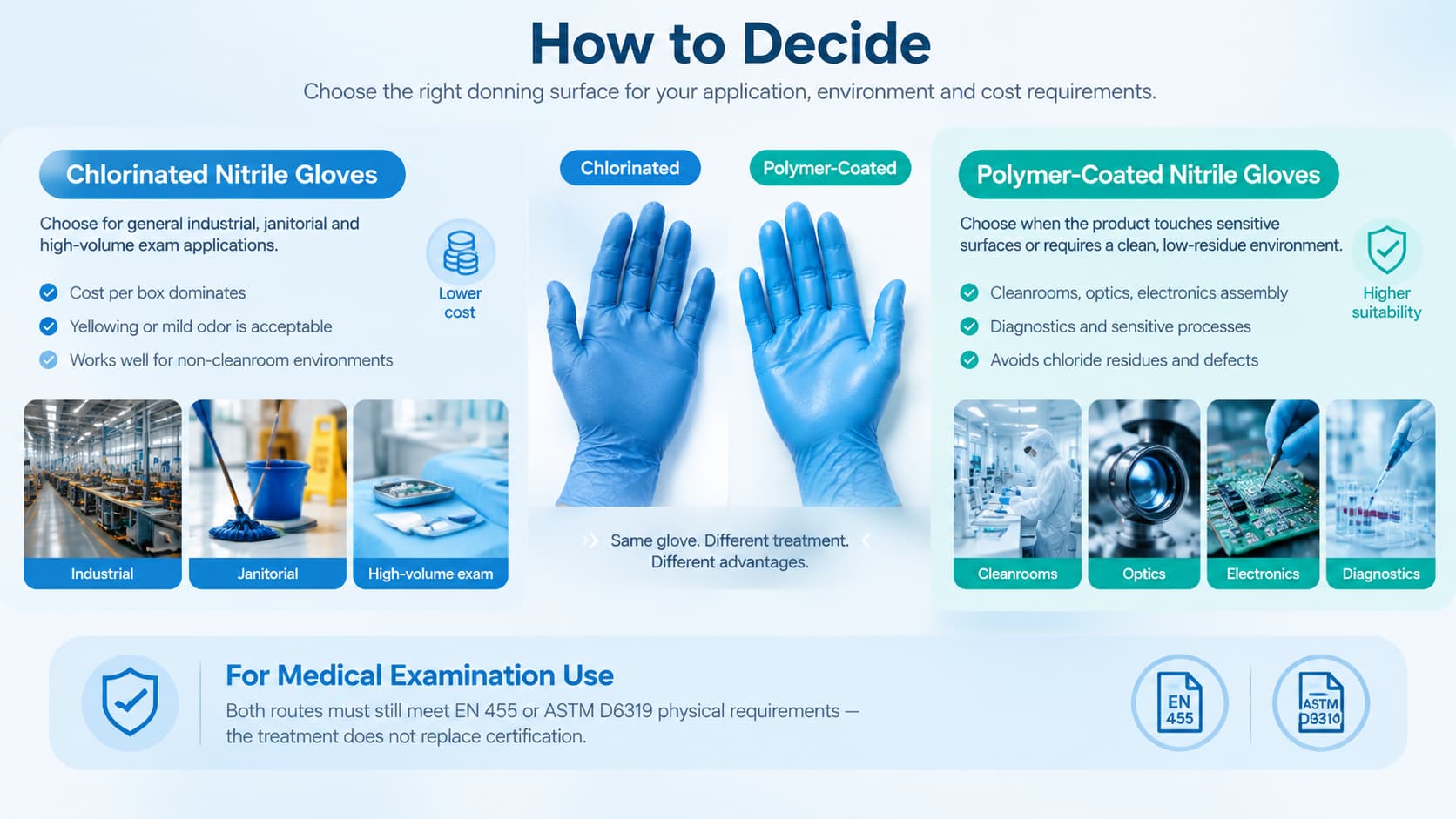 How to Choose Chlorinated or Polymer-Coated Nitrile Gloves for Different Applications